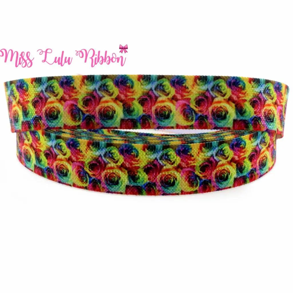 5/8"16mm rainbow rose flower printed fold over elastic ribbon floral foe diy handmade hair bows wedding decoration 50 yards
5/8"16mm rainbow rose flower printed fold over elastic ribbon floral foe diy handmade hair bows wedding decoration 50 yards