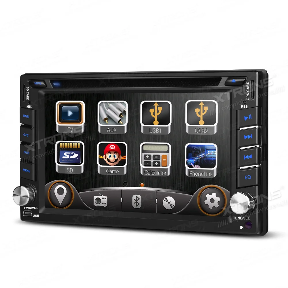 XTRONS 6 2 дюймовый HD сенсорный экран din автомобильный DVD плеер GPS навигация Рулевое