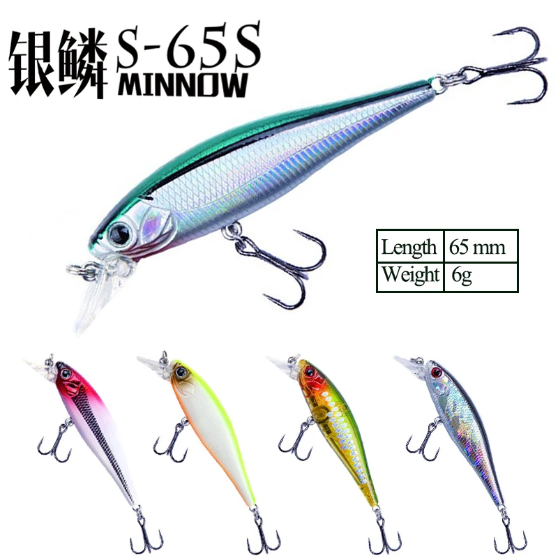 65 мм/6g Рыбная приманка вобблер Minnow Пластик искусственная жесткая плавающая