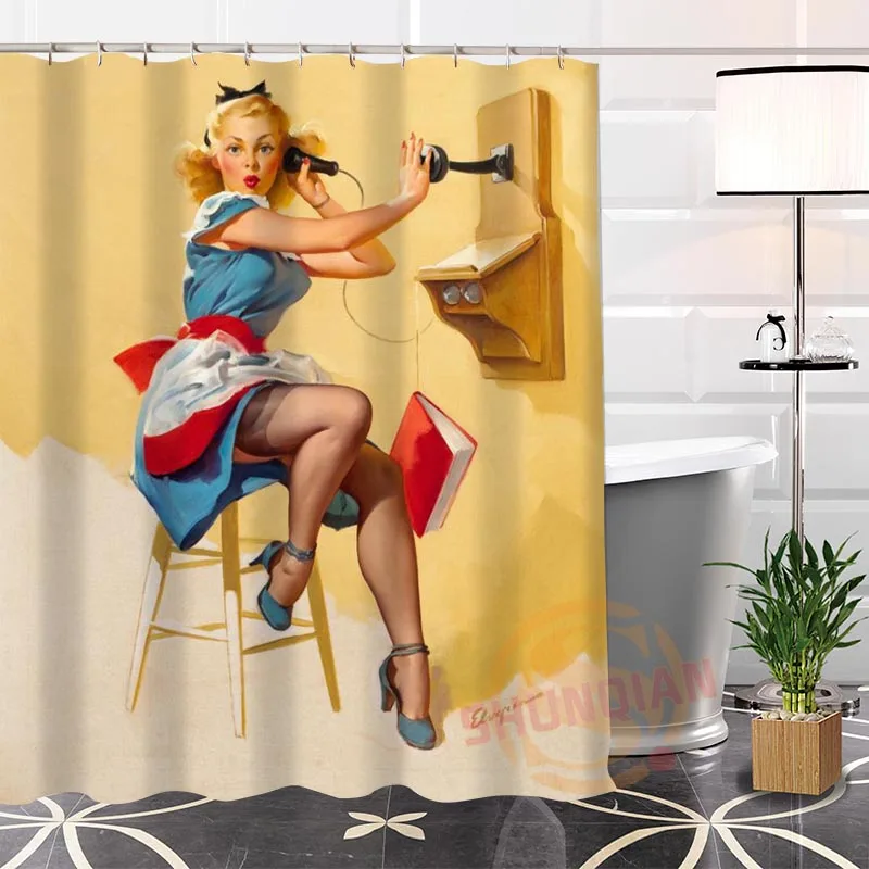 100% Polyester Pin Up Girls Art Paintings Shower Curtain Custom Popular bathroom With Hooks Fabric Modern
100% Polyester Pin Up Girls Art Paintings Shower Curtain Custom Popular bathroom With Hooks Fabric Modern