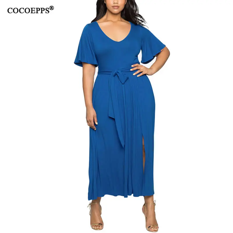 COCOEPPS Slit Summer Long Dress Women Big Size Dress Solid Color Sexy Evening Party Maxi Dress Casual Plus Size Dress Yellow
COCOEPPS Slit Summer Long Dress Women Big Size Dress Solid Color Sexy Evening Party Maxi Dress Casual Plus Size Dress Yellow