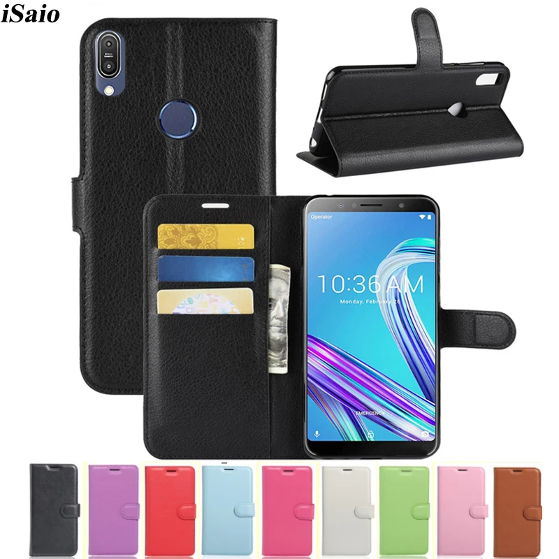 Чехол бумажник для Asus Zenfone Max Pro M1 ZB601KL ZB602KL кожаный флип чехол телефона бампер из