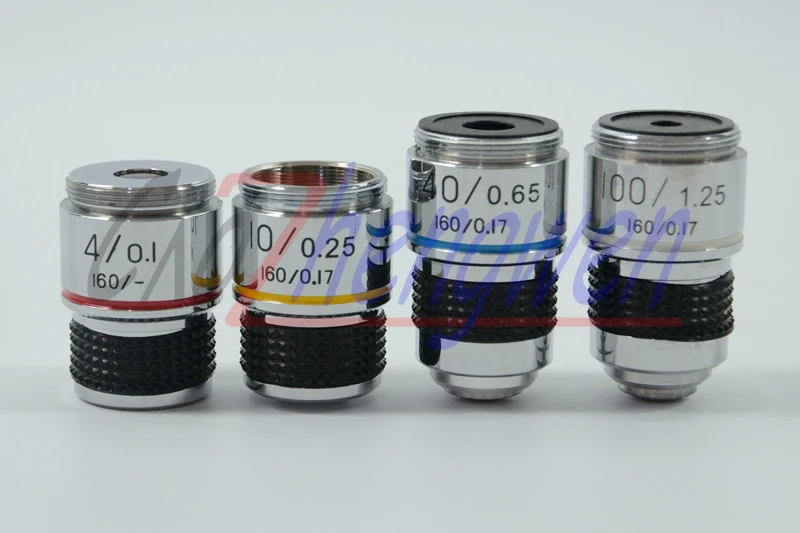 FYSCOPE 4X, 10X, 40X, 100X 4PCS Biological Microscope L=185 Achromatic Objective Lens with thread mouning size 20.14mm
FYSCOPE 4X, 10X, 40X, 100X 4PCS Biological Microscope L=185 Achromatic Objective Lens with thread mouning size 20.14mm