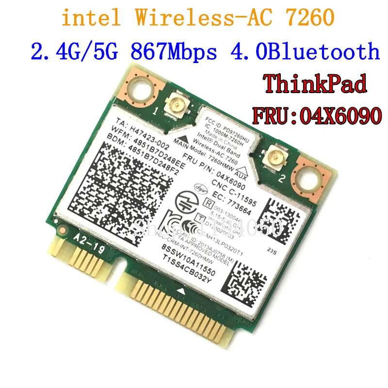 Dual Band For I B M Think pad Intel Wireless-AC 7260 7260HMW 802.11ac Mini PCI-E Wifi + Bluetooth 4.0 Wlan Card FRU 04X6090 04X6
Dual Band For I B M Think pad Intel Wireless-AC 7260 7260HMW 802.11ac Mini PCI-E Wifi + Bluetooth 4.0 Wlan Card FRU 04X6090 04X6