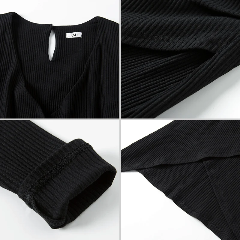 Oukytha Autumn Dress Women V-Neck Cotton Long Sleeve Female Cross Black Red Dress Knee-Length Sexy Elegant Party Dress WGZ17524
Oukytha Autumn Dress Women V-Neck Cotton Long Sleeve Female Cross Black Red Dress Knee-Length Sexy Elegant Party Dress WGZ17524