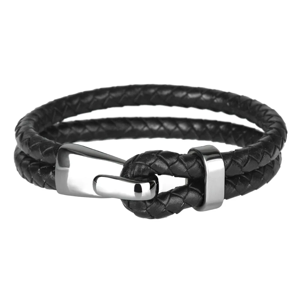 Kirykle Hot sell Fashion Leather Bracelet for Men Braid Multilayer Rope Chain Stainless steel hook bracelet Male Jewelry Gifts
Kirykle Hot sell Fashion Leather Bracelet for Men Braid Multilayer Rope Chain Stainless steel hook bracelet Male Jewelry Gifts