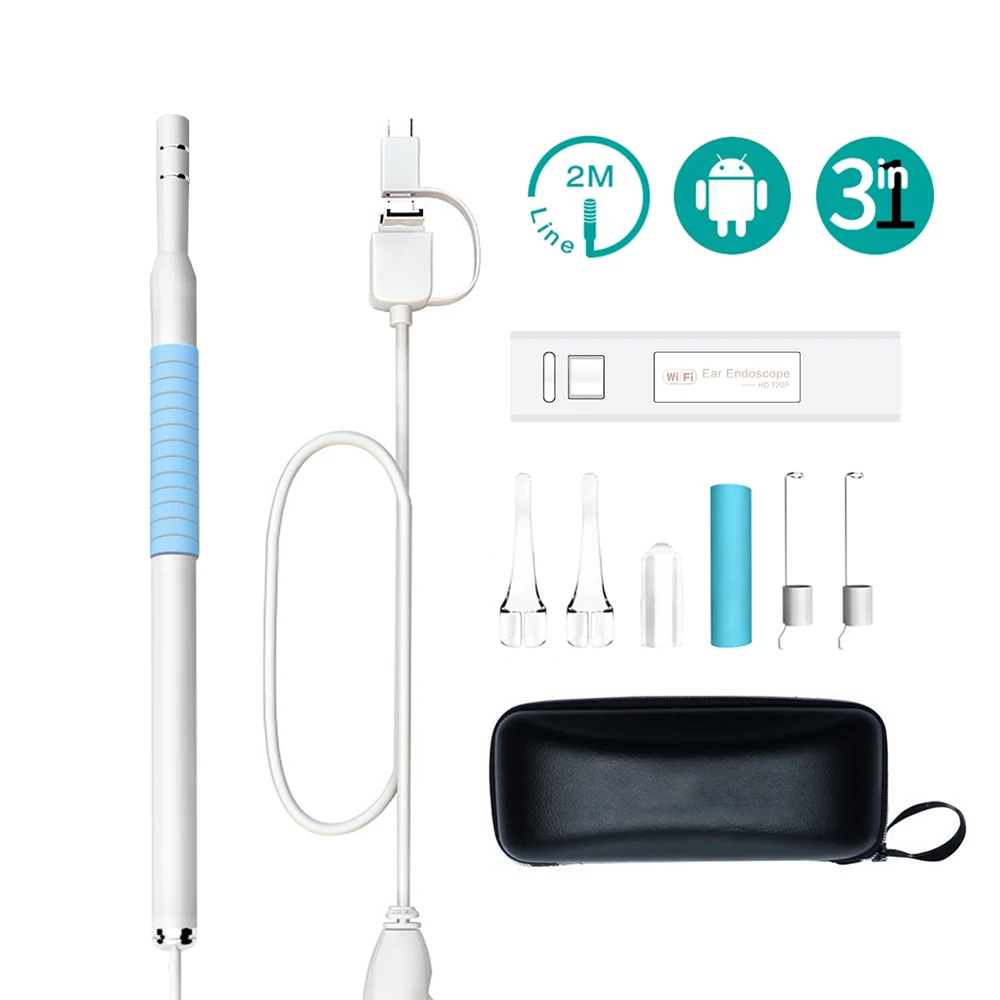 5.5mm & 1.3MP Lens Endoscope Ear Cleaner Earpick Wireless WiFi Otoscope Earwax Cleaning Spoon Remover For IOS\Android\Windows
5.5mm & 1.3MP Lens Endoscope Ear Cleaner Earpick Wireless WiFi Otoscope Earwax Cleaning Spoon Remover For IOS\Android\Windows