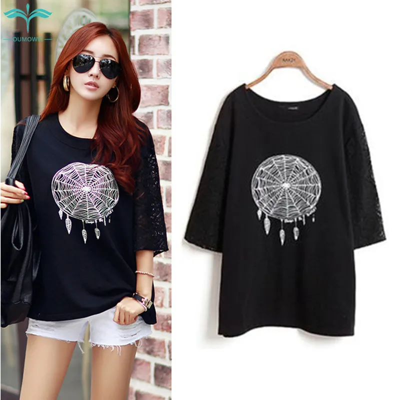 OUMOWEI Women's T-Shirt 2018 Fashion New T-Shirt High Quality Solid Color Wild T-Shirt Printing Thin Section Large Size Shirt
OUMOWEI Women's T-Shirt 2018 Fashion New T-Shirt High Quality Solid Color Wild T-Shirt Printing Thin Section Large Size Shirt