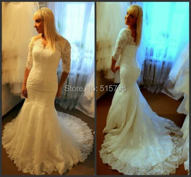 Plus Size Lace Wedding Dresses V neck With Half Sleeves Lace Up Mermaid Bridal Gown Court Train Sexy Lace Wedding Dresses
Plus Size Lace Wedding Dresses V neck With Half Sleeves Lace Up Mermaid Bridal Gown Court Train Sexy Lace Wedding Dresses