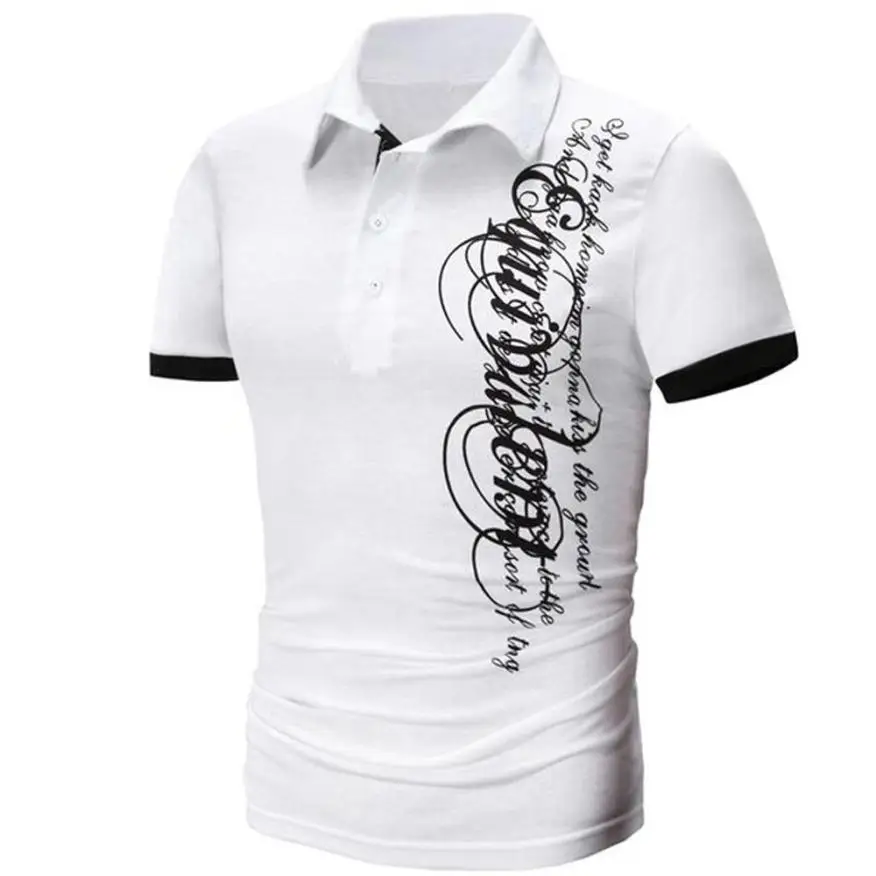 Vogue Men Cotton Letters Print T-shirt Short Sleeved Casual Turn-down Colla Pullover Tops Tees Blouse T-shirt Pour Hommes #AA
Vogue Men Cotton Letters Print T-shirt Short Sleeved Casual Turn-down Colla Pullover Tops Tees Blouse T-shirt Pour Hommes #AA