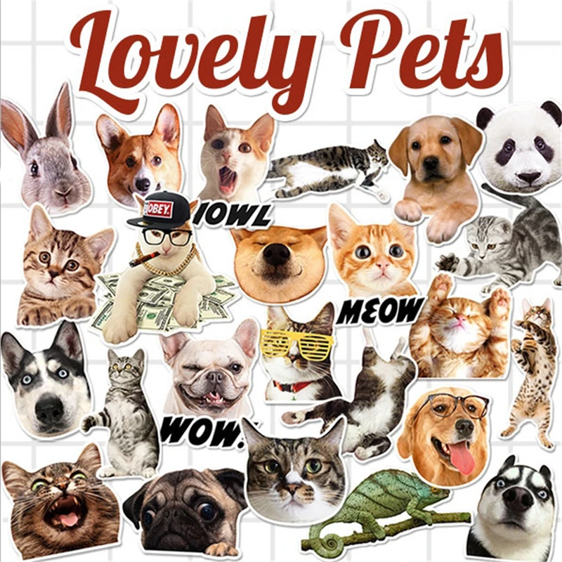 24 Pcs/Pack Cute Pet Cat Dog Doodle Waterproof Sticker Laptop Suitcase Fridge Bicycles Helmet Home Wallpaper Decal DIY Stickers
24 Pcs/Pack Cute Pet Cat Dog Doodle Waterproof Sticker Laptop Suitcase Fridge Bicycles Helmet Home Wallpaper Decal DIY Stickers