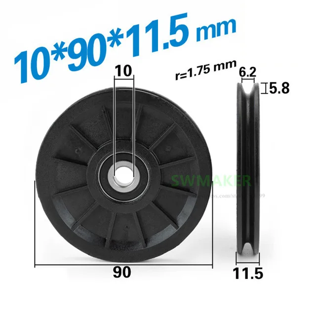 1pcs M8*90*11.5mm 10*90*11.5mm 9cm nylon wheel, U groove V grooved pulley, bearing wire rope guide wheel, elevator lifting wheel
1pcs M8*90*11.5mm 10*90*11.5mm 9cm nylon wheel, U groove V grooved pulley, bearing wire rope guide wheel, elevator lifting wheel