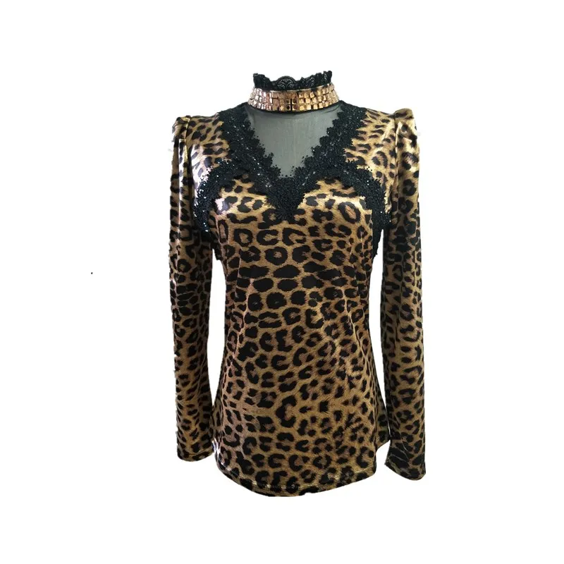 Lace Embroidery Diamante Leopard Pullover Tshirt 2019 New Spring Autumn Women Long Sleeve Turtleneck Shirt Clothes T92914
Lace Embroidery Diamante Leopard Pullover Tshirt 2019 New Spring Autumn Women Long Sleeve Turtleneck Shirt Clothes T92914