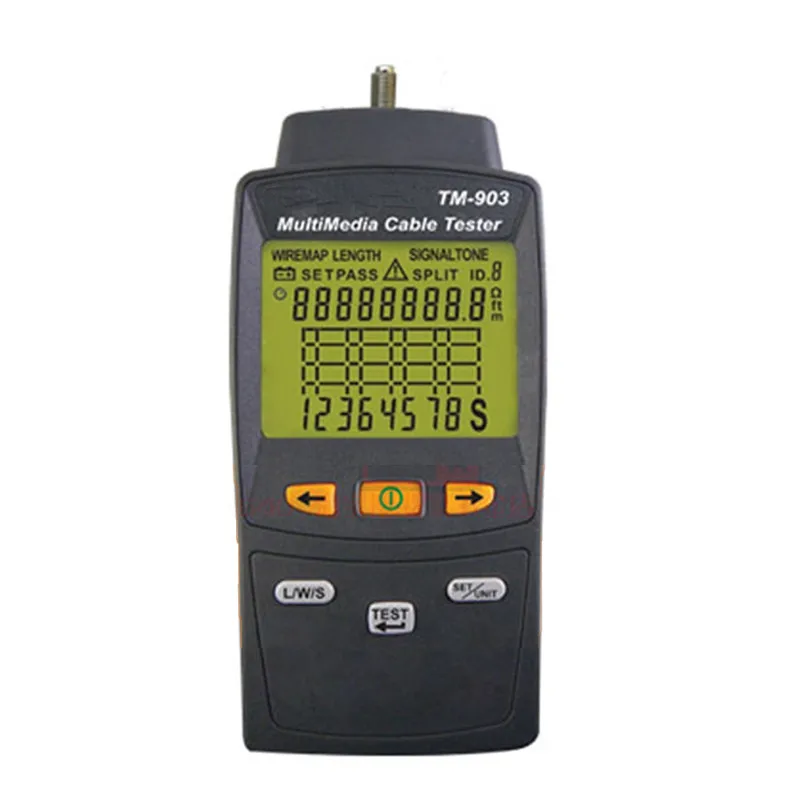 New Professional Multimedia LAN Cable Tester Network Cable Meter TM-903 Portable Handheld High Precision Network Detector
New Professional Multimedia LAN Cable Tester Network Cable Meter TM-903 Portable Handheld High Precision Network Detector