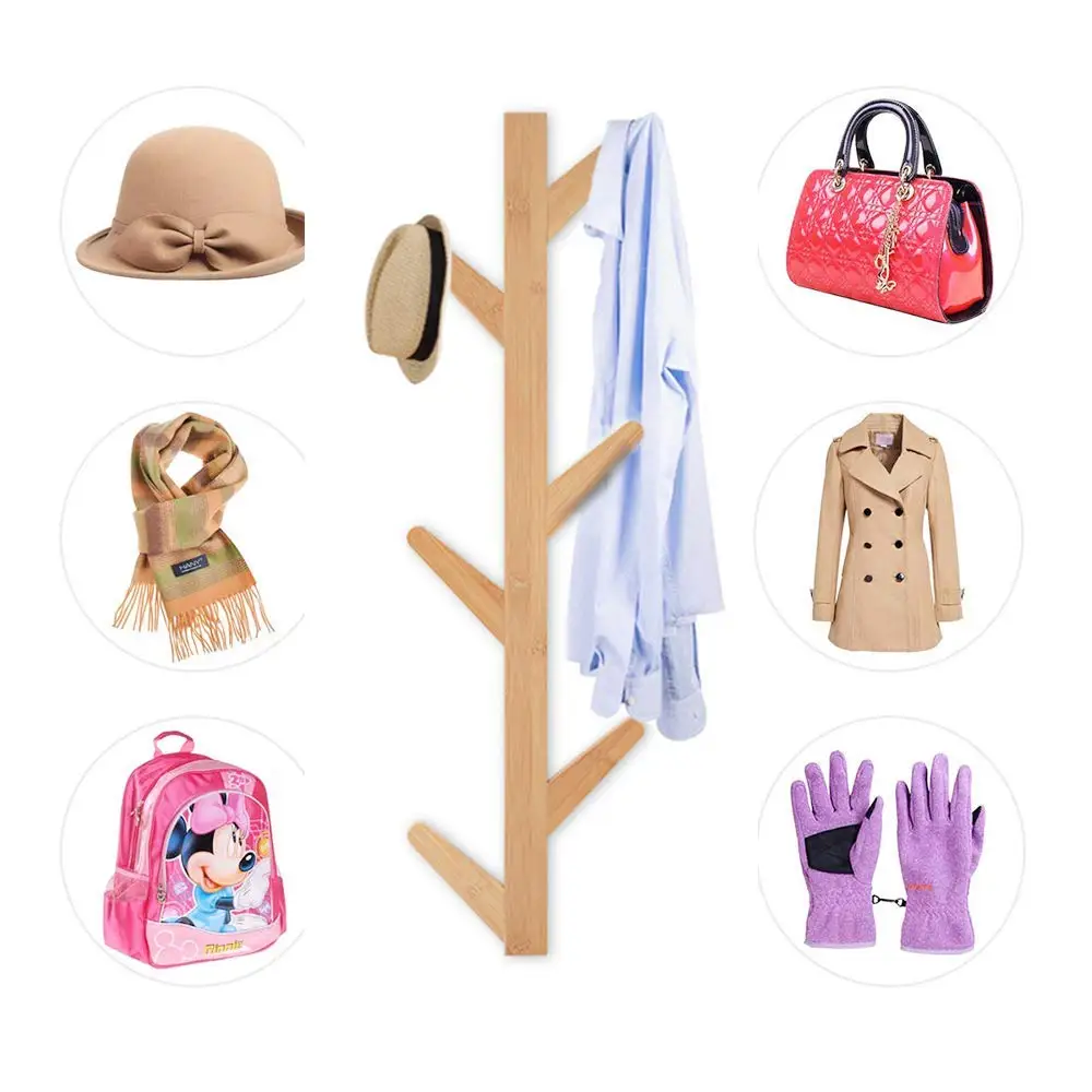 Wall Mounted Coat Rack Supports Over 120 lbs goods Bamboo Modern Tree Hat Rack with 6 Hooks for Bags Scarves Clothes Handbag
Wall Mounted Coat Rack Supports Over 120 lbs goods Bamboo Modern Tree Hat Rack with 6 Hooks for Bags Scarves Clothes Handbag
