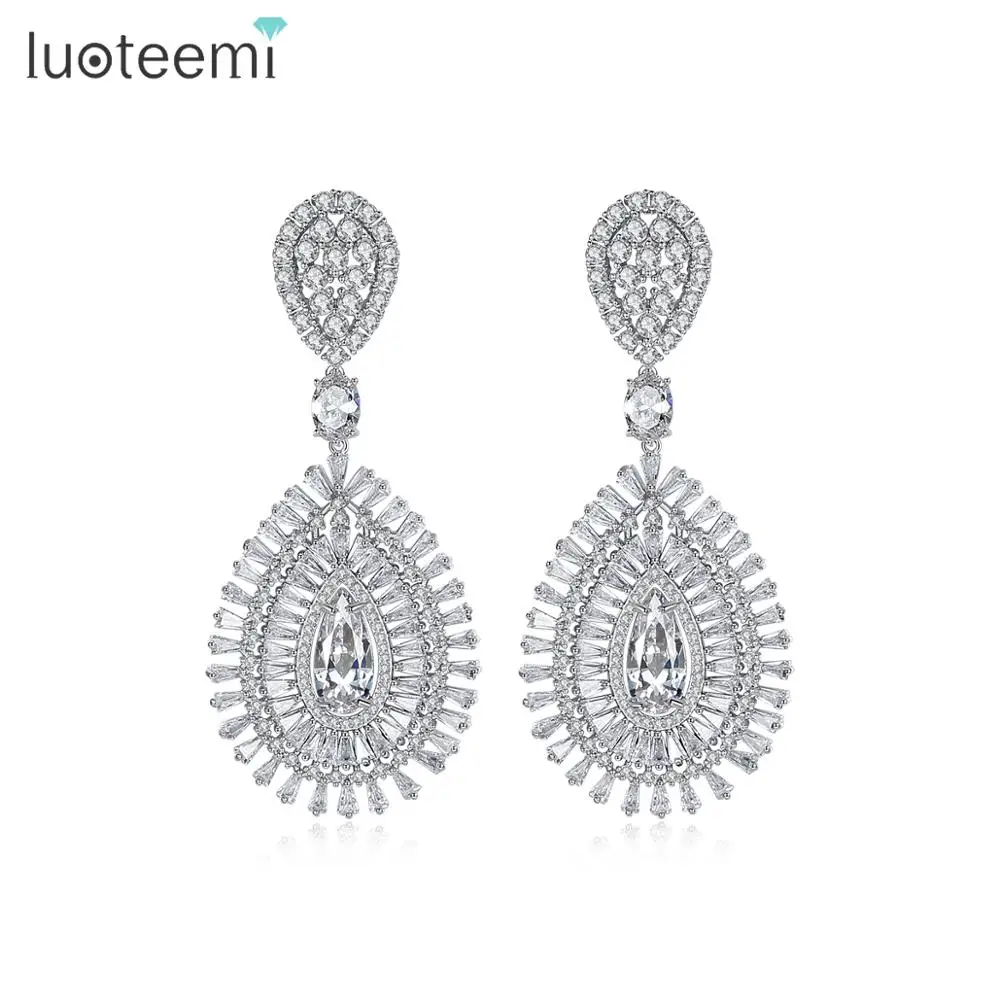 LUOTEEMI Design Tears Long Drop Earrings for Women Wedding Party Fashion Luxury CZ Hyperbolic Big Female Kolczyki Christmas Gift
LUOTEEMI Design Tears Long Drop Earrings for Women Wedding Party Fashion Luxury CZ Hyperbolic Big Female Kolczyki Christmas Gift