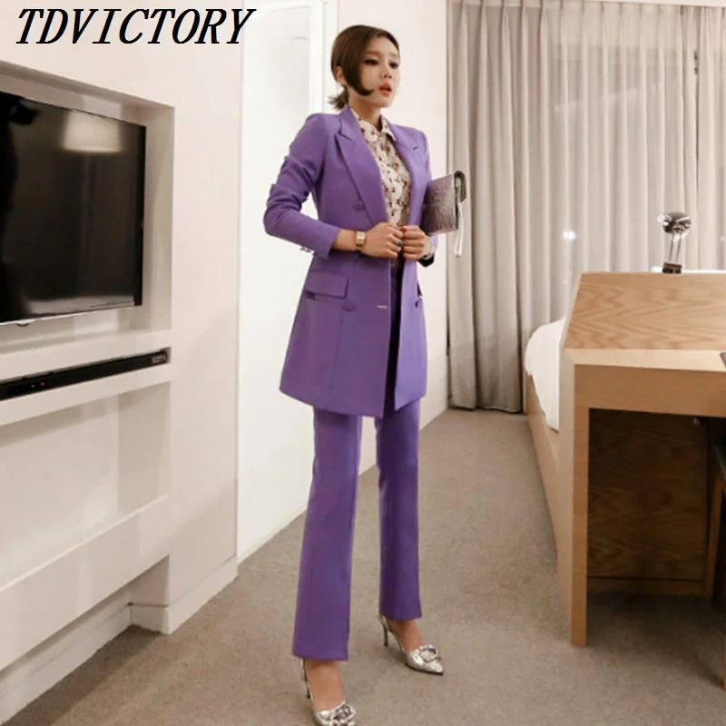 TDVICTORY Korean 2019 High Quality Women Work Two Piece Set Business Formal Double-Breasted Long Blazer Coat & Slim OL Pant Set
TDVICTORY Korean 2019 High Quality Women Work Two Piece Set Business Formal Double-Breasted Long Blazer Coat & Slim OL Pant Set
