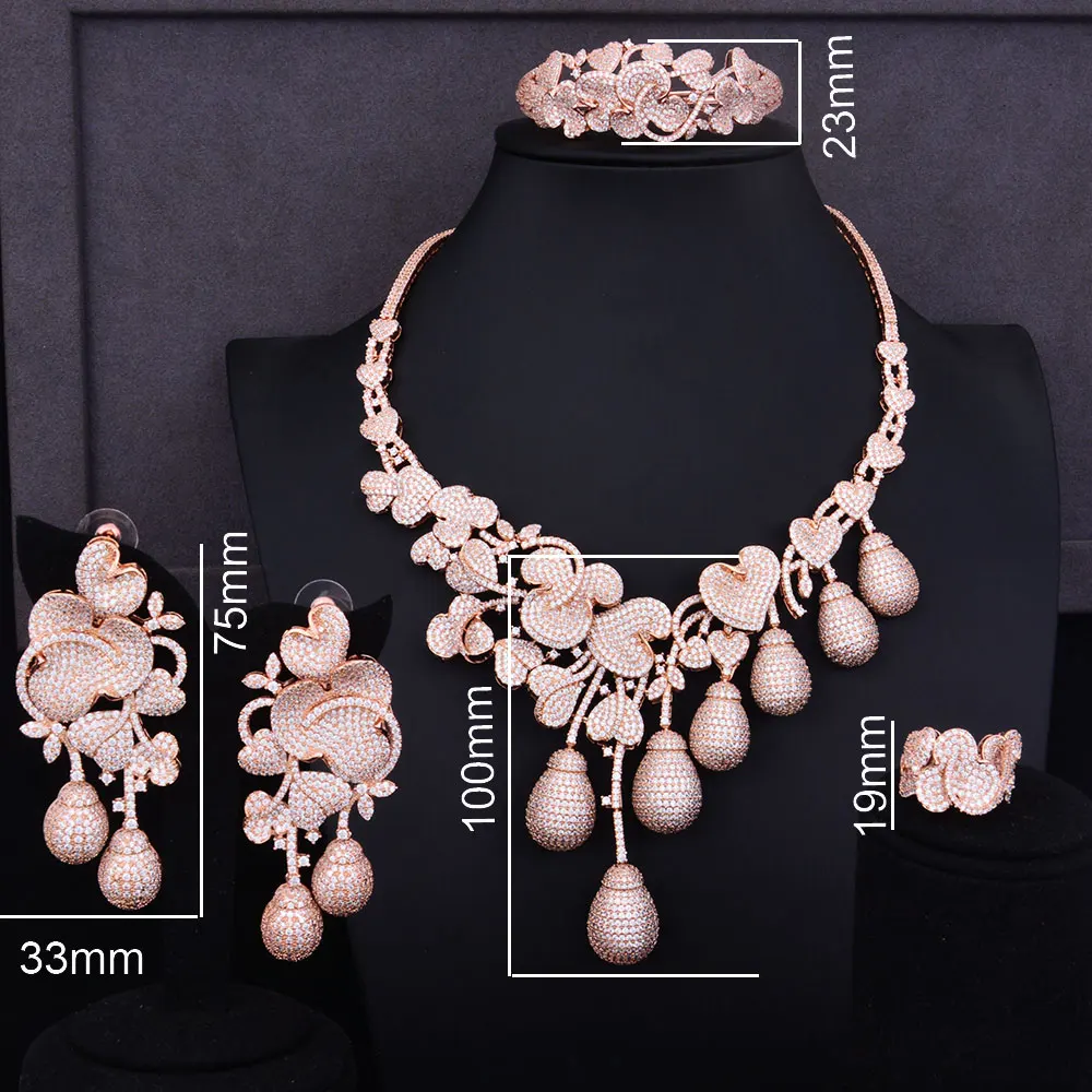 

GODKI Luxury Flower Bud Mixed Women Wedding Cubic Zirconia Necklace Earring Saudi Arabia Jewelry Set Jewellery Addiction