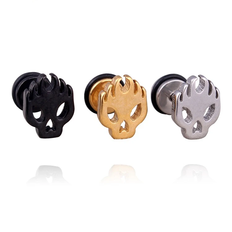 New Fashion Punk Retro Skull Ear Piercing Studs Earrings Stainless Steel Jewelry Gift Unique Apoy Shape Unisex Earrings
New Fashion Punk Retro Skull Ear Piercing Studs Earrings Stainless Steel Jewelry Gift Unique Apoy Shape Unisex Earrings