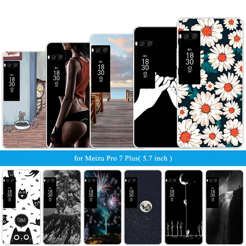 Роскошный ТПУ чехол для Meizu Pro 7 Plus задняя крышка 5 дюймов прозрачная оболочка