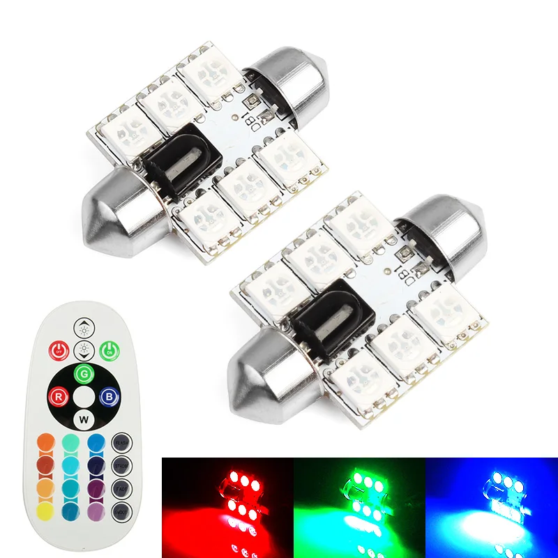 Festoon 31mm 36mm 39mm 41mm LED RGB Remote Control 16 Colors 4 Flashing Mode Dome Light
Festoon 31mm 36mm 39mm 41mm LED RGB Remote Control 16 Colors 4 Flashing Mode Dome Light