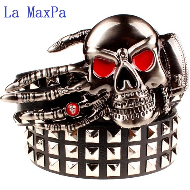 Fashion men's rivet belt Punk rock belt skull head ghost claw heavy metal wide belts hip hop big rivet belt women Gift
Fashion men's rivet belt Punk rock belt skull head ghost claw heavy metal wide belts hip hop big rivet belt women Gift