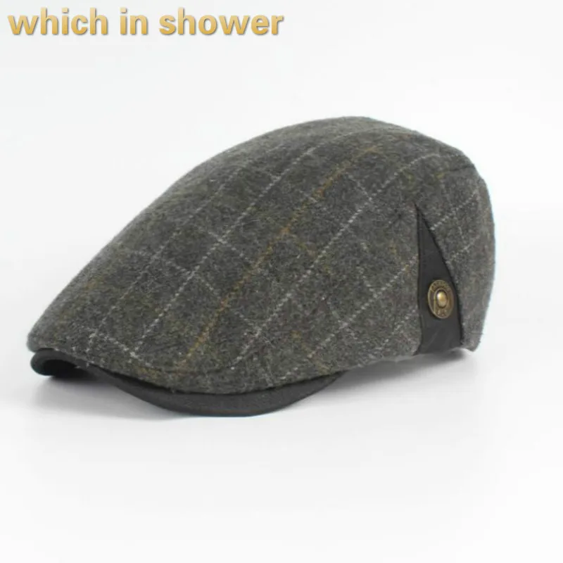Берет в шотландскую клетку из полиэстера и шерсти весна зима|fashion flat cap|flat capflat cap