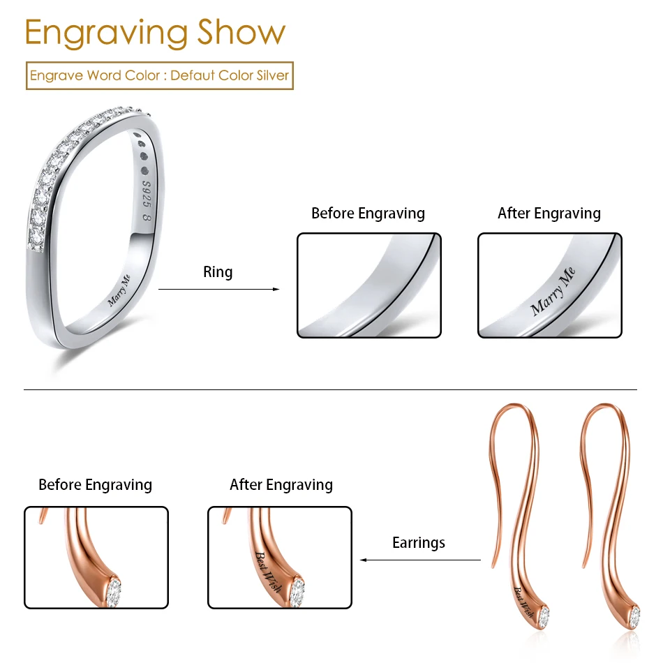 ORSA JEWELS Personalized Laser Engrave Word Service Custom-made Necklace&Ring&Bracelet&Earring Engraving Letters Customized
ORSA JEWELS Personalized Laser Engrave Word Service Custom-made Necklace&Ring&Bracelet&Earring Engraving Letters Customized