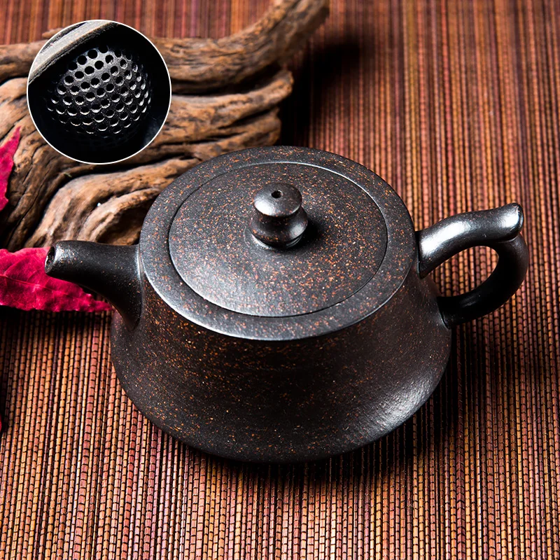 225ML Yixing Authentic Purple Clay Puer Pot Home Drinkware Raw Ore Ball Holes Handmade Teapot Black Tea Kettle for Birthday Gift
225ML Yixing Authentic Purple Clay Puer Pot Home Drinkware Raw Ore Ball Holes Handmade Teapot Black Tea Kettle for Birthday Gift