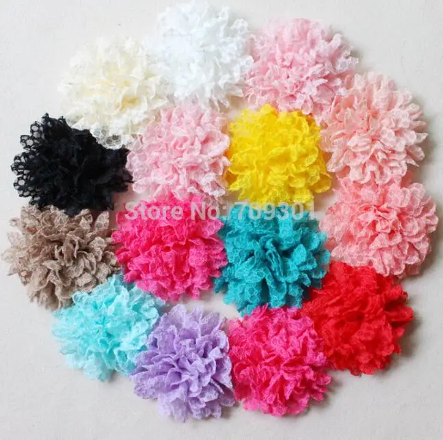 3.75" lace flowers fabric flower for girls headband hair accessory 100PCS 13 colors for selection
3.75" lace flowers fabric flower for girls headband hair accessory 100PCS 13 colors for selection