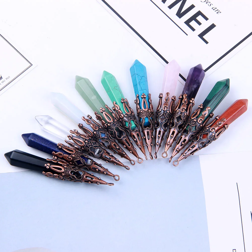 1pc High Quality Natural Reiki Healing Gemstone Carved Crystal Point Pendant Diy Necklace Jewelry
1pc High Quality Natural Reiki Healing Gemstone Carved Crystal Point Pendant Diy Necklace Jewelry