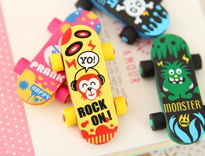 24pcs/lot Creative Cute Kawaii Skateboard Eraser For Kids Student Gift Novelty Item Material School Stationery Supplies
24pcs/lot Creative Cute Kawaii Skateboard Eraser For Kids Student Gift Novelty Item Material School Stationery Supplies