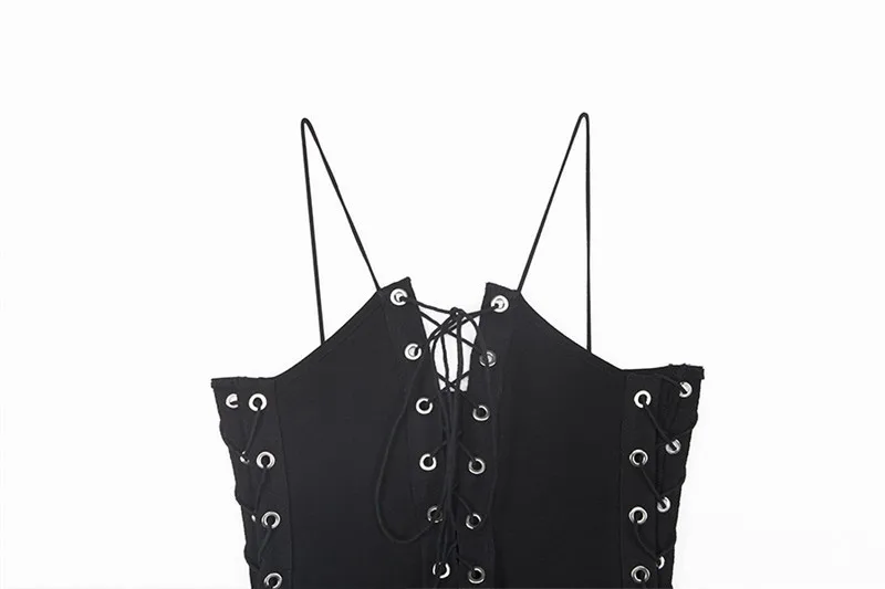 Hot Sale Black Lace Up Bodysuits Women Halter Spaghetti Strap Sleeveless Sexy Rompers 2019 Spring Catsuits Bodycon Overalls Back
Hot Sale Black Lace Up Bodysuits Women Halter Spaghetti Strap Sleeveless Sexy Rompers 2019 Spring Catsuits Bodycon Overalls Back