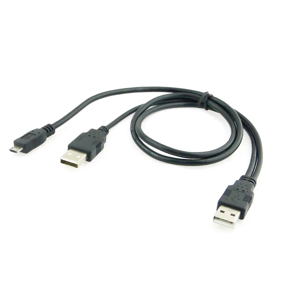 Кабель USB 2,0 с двумя штекерами на Micro USB 5P с Y-образным штекером 80 см для внешнего жесткого диска
Кабель USB 2,0 с двумя штекерами на Micro USB 5P с Y-образным штекером 80 см для внешнего жесткого диска
