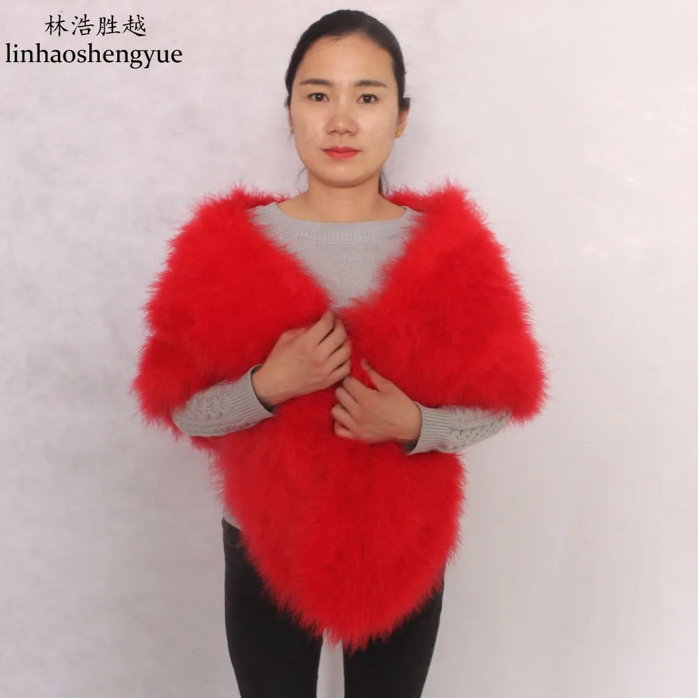 

Linhaoshengyue Fashion Ostrich Hair Women Shawl All-match Fashion Freeshipping Real Fur 1.7 Meters