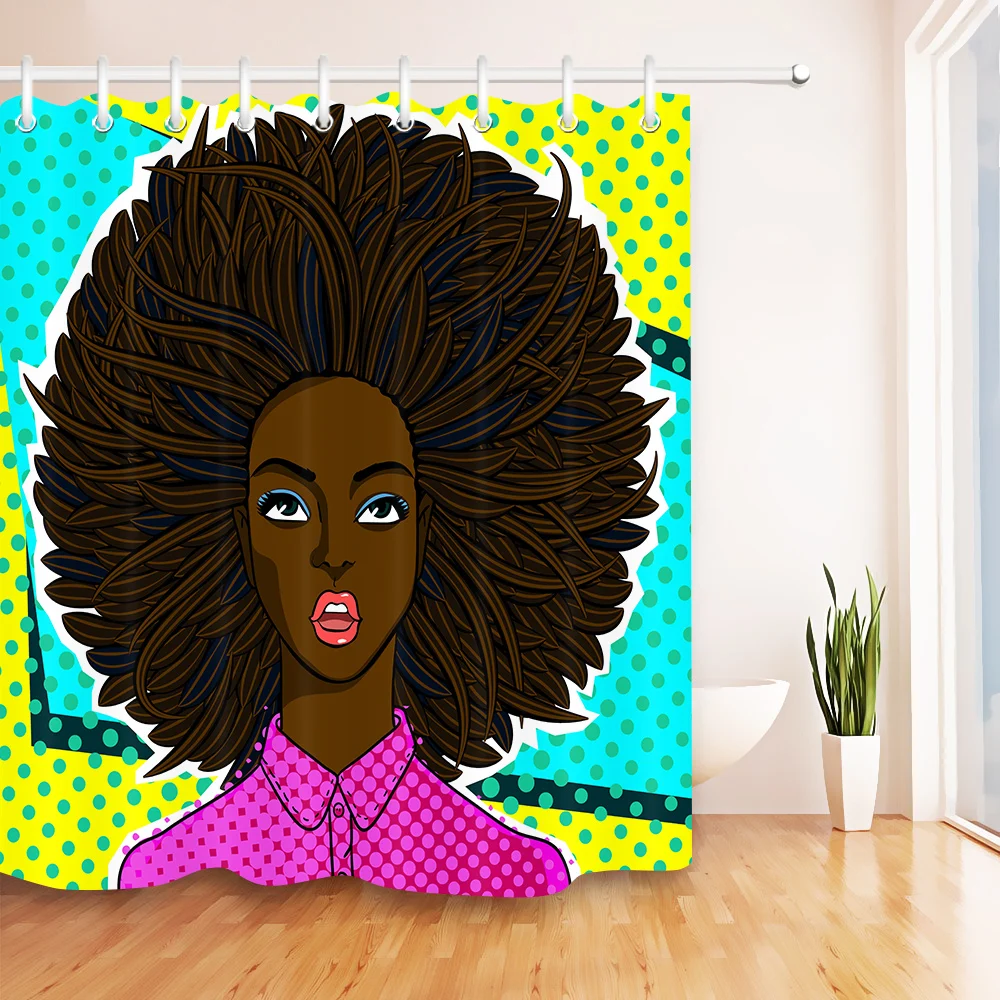 LB Afro Girl Hairstyle African American Shower Curtains Woman Polka Dots Waterproof Polyester Bathroom Curtain Fabric for Decor
LB Afro Girl Hairstyle African American Shower Curtains Woman Polka Dots Waterproof Polyester Bathroom Curtain Fabric for Decor