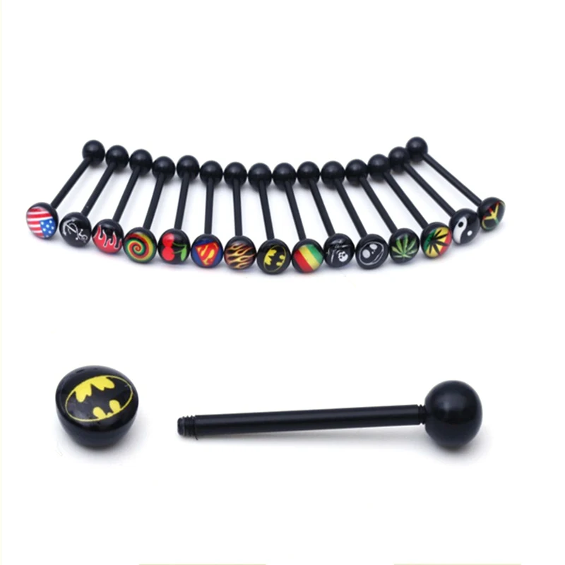10PCS Black UV Tongue Piercing Steampunk Nightclub Piercing Jewelry Barbell for Women Men Tongue Rings Fashion Body Jewelry
10PCS Black UV Tongue Piercing Steampunk Nightclub Piercing Jewelry Barbell for Women Men Tongue Rings Fashion Body Jewelry