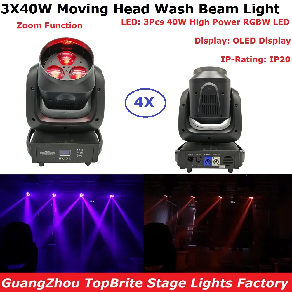 Sales 4XLot LED Moving Head Lights Beam Wash Zoom 4X30W High Power RGBW 4IN1 Color Mixing Stage Lights OLED Display IP20
Sales 4XLot LED Moving Head Lights Beam Wash Zoom 4X30W High Power RGBW 4IN1 Color Mixing Stage Lights OLED Display IP20