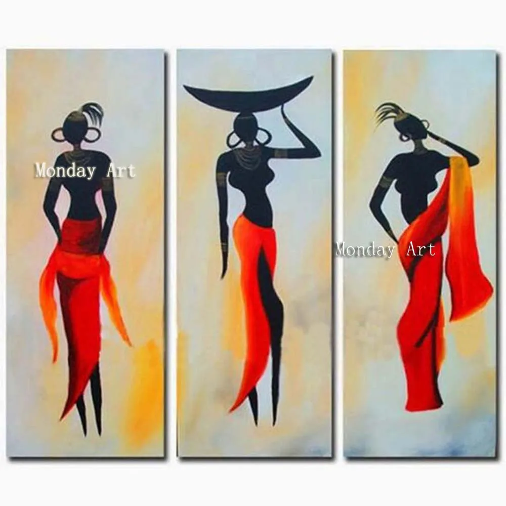 Modern 3 Panel Gold Canvas Picture Home Decor Wall Art Handpainted Abstract Africa Women Oil Painting Handmade Figure Paintings
Modern 3 Panel Gold Canvas Picture Home Decor Wall Art Handpainted Abstract Africa Women Oil Painting Handmade Figure Paintings