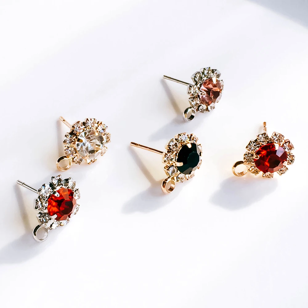 ZEROUP Rhinestone White K Gold Plated Stud Earrings 4 Colors Ear Accessories Jewelry Component Diy Material Handmade 6pcs
ZEROUP Rhinestone White K Gold Plated Stud Earrings 4 Colors Ear Accessories Jewelry Component Diy Material Handmade 6pcs