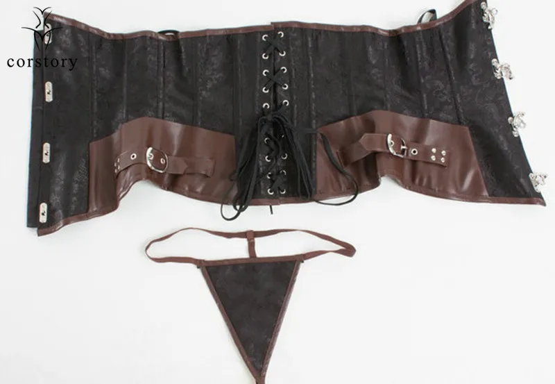Corstory Punk Gothic Brocade Leather Underbust Steampunk Corsets And Bustiers Waist Trainer Steel Boned Slimming Croselet
Corstory Punk Gothic Brocade Leather Underbust Steampunk Corsets And Bustiers Waist Trainer Steel Boned Slimming Croselet