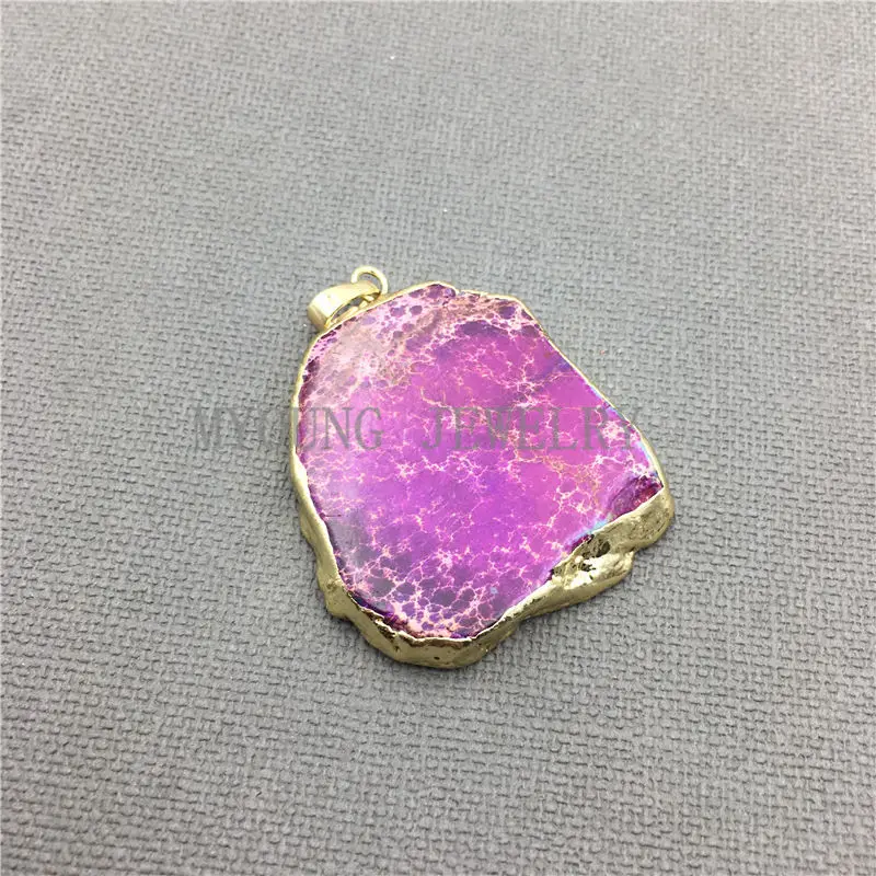 MY0339 Freeform Purple Imperial Jewel Slice Gold Electroplated Bail Pendant,Natural Stone Slice Pendant
MY0339 Freeform Purple Imperial Jewel Slice Gold Electroplated Bail Pendant,Natural Stone Slice Pendant