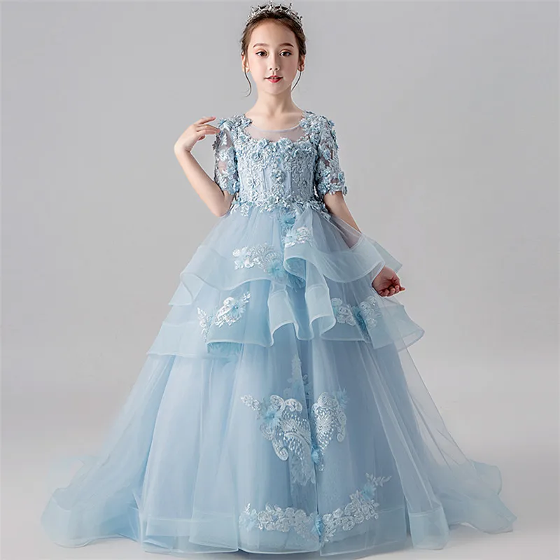 2022 Luxury Elegant Children Girls Appliques Flowers Birthday Evening Party Ceremonies Tail Dress Model Show Piano Host Dress
2022 Luxury Elegant Children Girls Appliques Flowers Birthday Evening Party Ceremonies Tail Dress Model Show Piano Host Dress