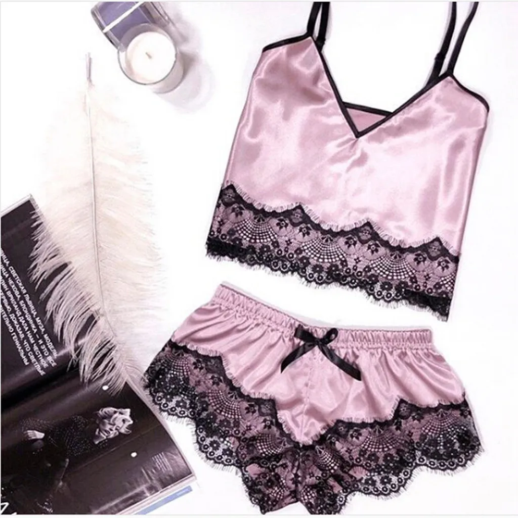 Sexy Pigiama Donna Homewear Satin Sleepwear Bowknot Nightdress Sling Lingerie Lace Underwear Pijamas Verano Mujer Pyjamas Women
Sexy Pigiama Donna Homewear Satin Sleepwear Bowknot Nightdress Sling Lingerie Lace Underwear Pijamas Verano Mujer Pyjamas Women