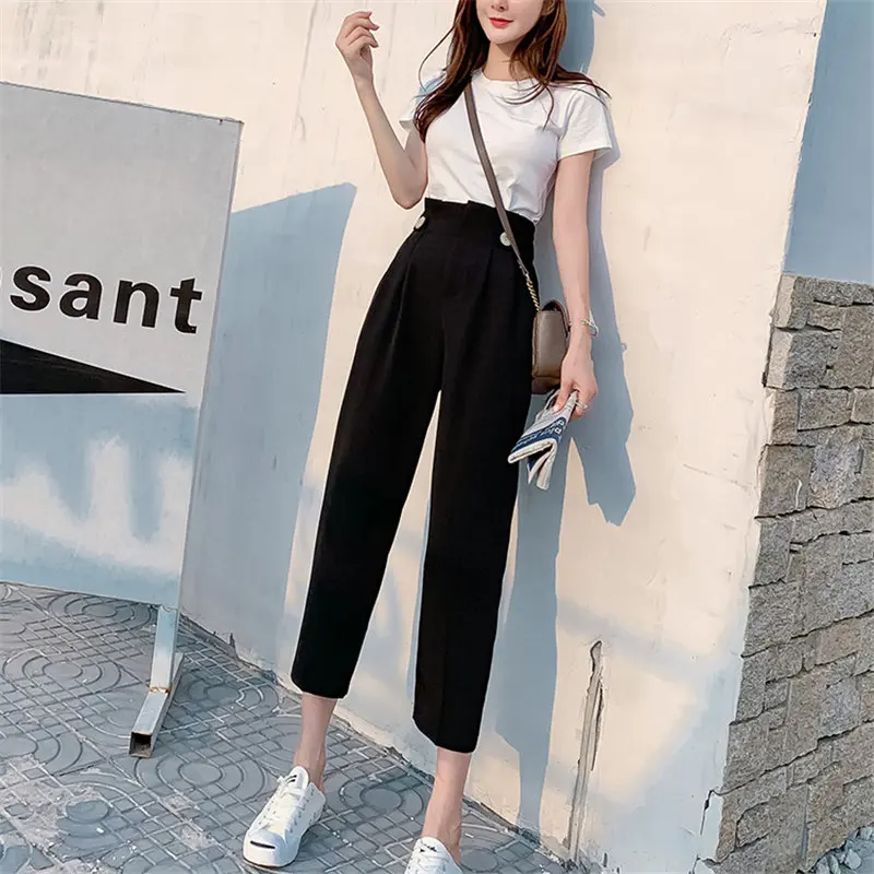HziriP Hot Sale 2019 Fashion Texture Summer Slender Brief Casual High Bud Waist Loose Solid Women Ankle Length Pencil Pants
HziriP Hot Sale 2019 Fashion Texture Summer Slender Brief Casual High Bud Waist Loose Solid Women Ankle Length Pencil Pants