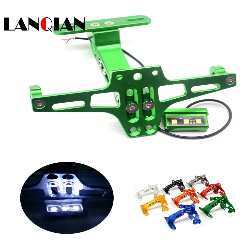 Motorcycle Accessories CNC Rear License Plate Mount Holder with LED Light For Kawasaki Ninja ZX10R ZX11 ZX1400 ZX636R ZX6RR
Motorcycle Accessories CNC Rear License Plate Mount Holder with LED Light For Kawasaki Ninja ZX10R ZX11 ZX1400 ZX636R ZX6RR