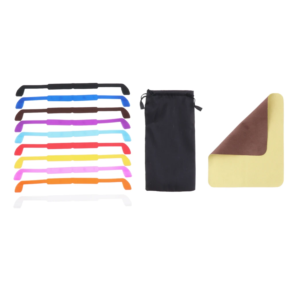 10 шт. Противоскользящий силиконовый ремешок для очков спортивный ремешок держатель для очков для детей и взрослых, с сумкой для очков и тканью
10 шт. Противоскользящий силиконовый ремешок для очков спортивный ремешок держатель для очков для детей и взрослых, с сумкой для очков и тканью