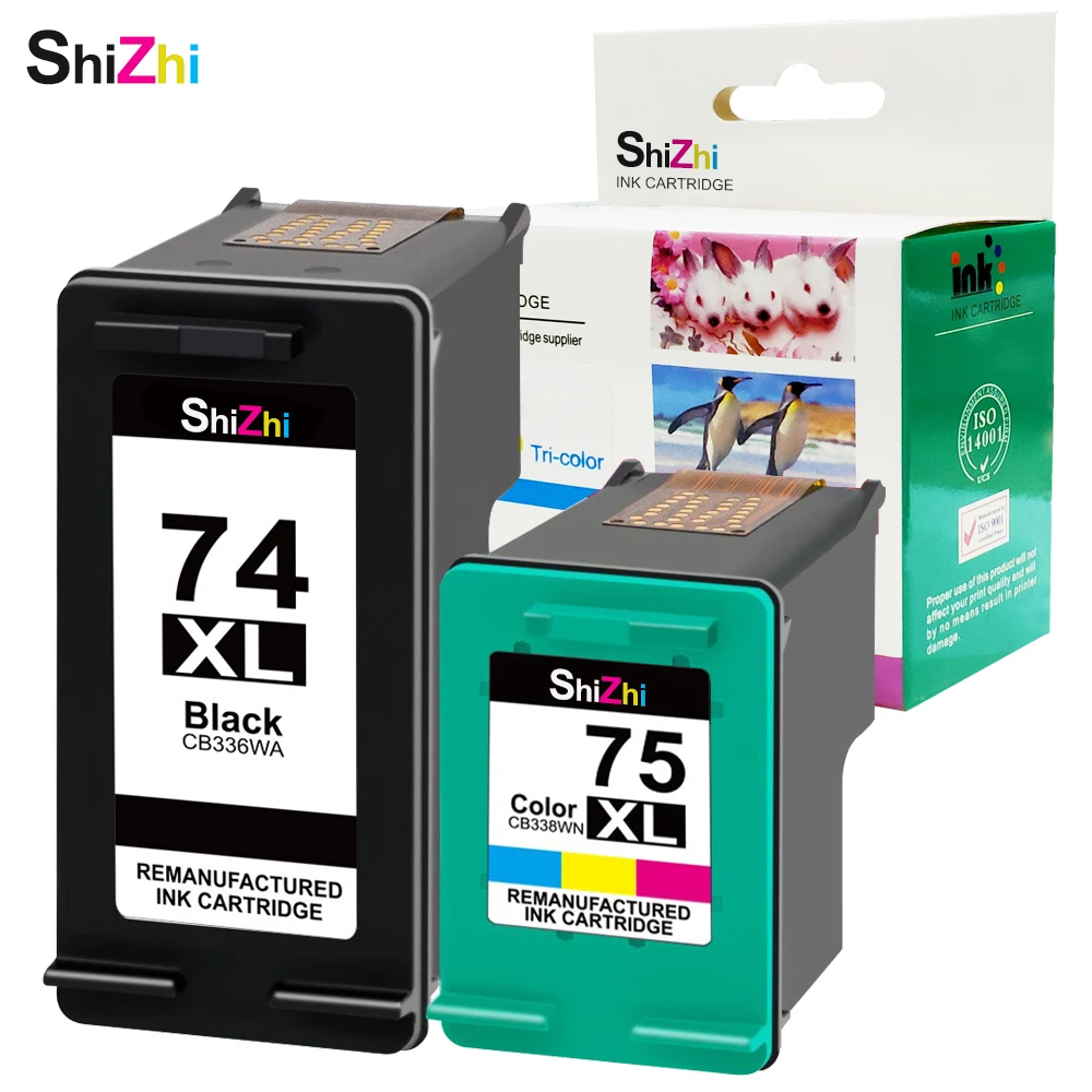 Чернильный картридж SHIZHI совместимый для HP 74 XL 75xl Deskjet C4200 C5200 C4580 C4300 Officejet J5780 C4280 4345