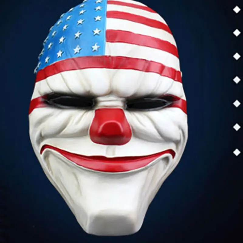 Маска клоуна с флагом США Payday 2 смешная резиновая маска для косплея на Хэллоуин