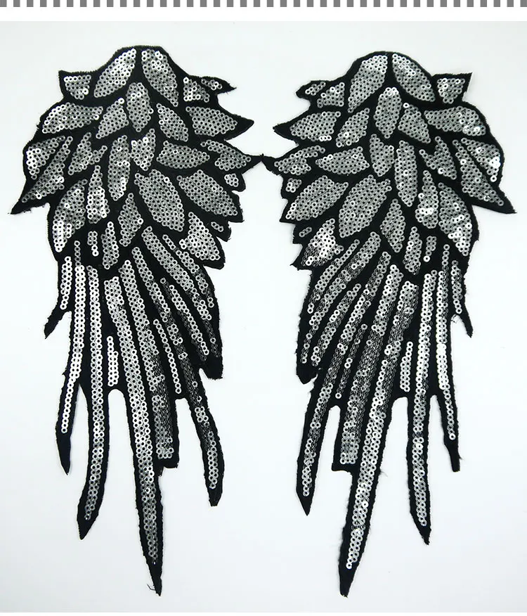 1 пар/лот Черная Кружевная футболка с крылышками и блестками, аксессуары для свитера, ручная работа 
1 пар/лот Черная Кружевная футболка с крылышками и блестками, аксессуары для свитера, ручная работа